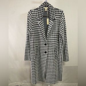 Max Studio Coat Black & White Houndstooth